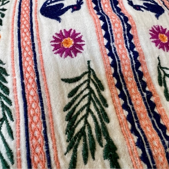 Zara Small Trafaluc Collection Babydoll Shirt Embroidered Fringe Cropped Boho - Picture 3 of 5